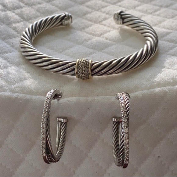 David Yurman Bracelet & Hoops Set 100% Authentic - Picture 1 of 14